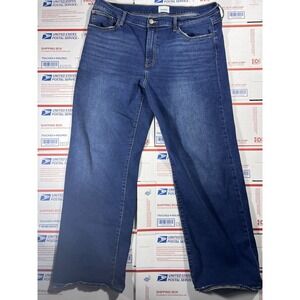 Hudson Rosalie Wide Leg Jeans sz 34 Distressed Denim Minimalist Preppy Casual